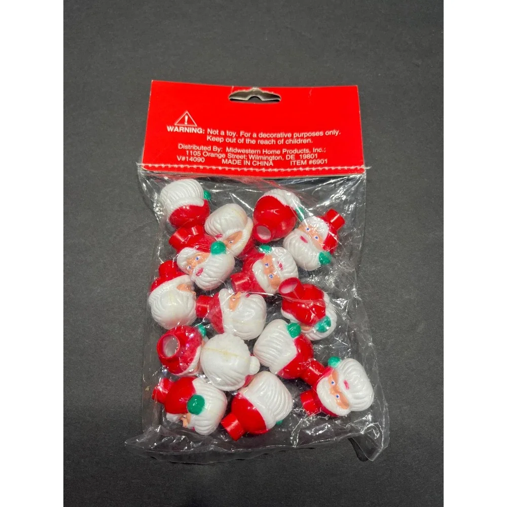 Holiday Traditions 15 Santa Mini Light Covers Christmas Decor Red White 6901 NEW